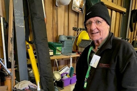 Dave Senior loves his work so much he even rolls up his sleeves to help at Little Harbour Hospice when he is on holiday in Cornwall