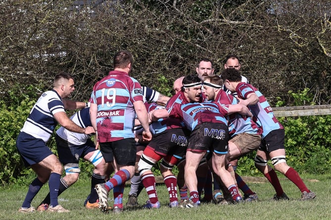 Action from Saturday's Counties One Western West clash between Bude and St Ives at Bencoolen Meadow.