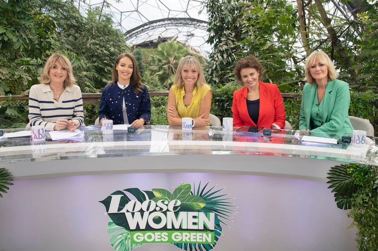 STRICTLY EMBARGOED UNTIL 13:30 ON WEDNESDAY 10th APRIL 2024From ITV DaytimeLOOSE WOMEN GOES GREENMonday 22nd April from 12:30pm on ITV1 & ITVX to mark World Earth Day To celebrate Wild Earth Day, Loose Women will air a special show at the Eden Project in Cornwall on Monday 22nd April, from 12.30pm on ITV, ITVX and STV. Surrounded by the largest indoor rainforest in the world, Kaye Adams, Katie Piper, Nadia Sawalha and Jane Moore will discuss if the way that we live, love, spend and socialise can help save the planet. Photographer: Jon Hall(C) ITV For further information please contact Peter GrayMob 07831460662 /  peter.gray@itv.comThis photograph is (C) *** and can only be reproduced for editorial purposes directly in connection with the programme or event mentioned herein.Once made available by ITV plc Picture Desk, this photograph can be reproduced once only up until the transmission [TX] date and no reproduction fee will be charged.Any subsequent usage may incur a fee.This photograph must not be manipulated [excluding basic cropping] in a manner which alters the visual appearance of the person photographed deemed detrimental or inappropriate by ITV plc Picture Desk.This photograph must not be syndicated to any other company, publication or website, or permanently archived, without the express written permission of ITV Picture Desk.Full Terms and conditions are available on the website www.itv.com/presscentre/itvpictures/terms