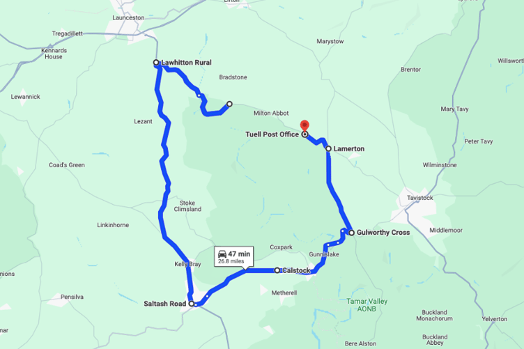 Milton Abbot road closure