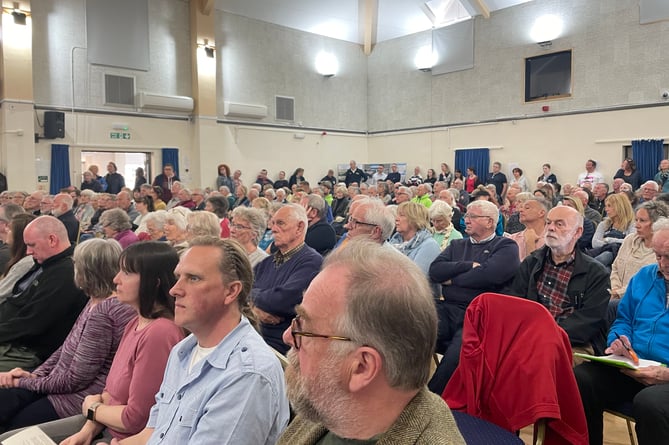 There was a packed house for the meeting in the Parkhouse Centre on April 18