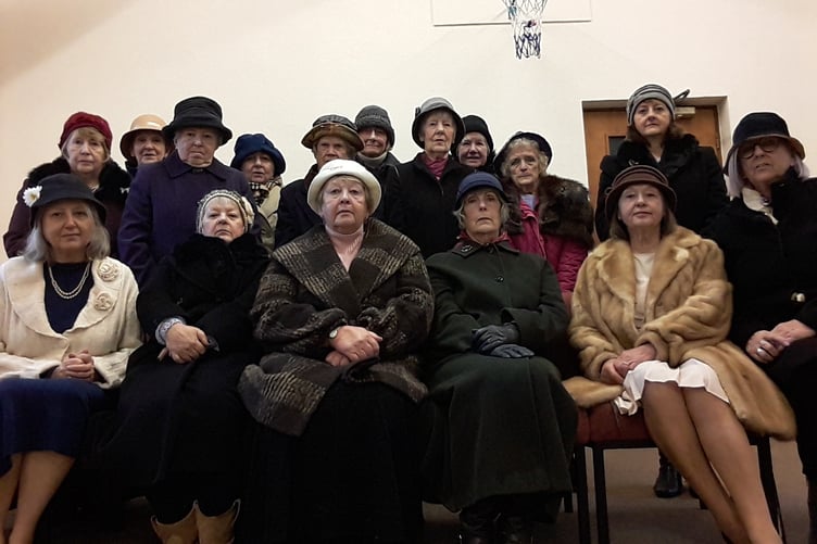 The ladies dressed up, as they would have done 100 years ago, to celebrate Halwill WI's 100th anniversary year