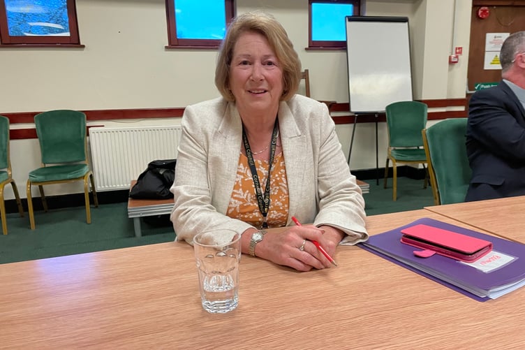 Cornwall Council's leader, Cllr Linda Taylor at the Bodmin listening event (Picture: Aaron Greenaway)