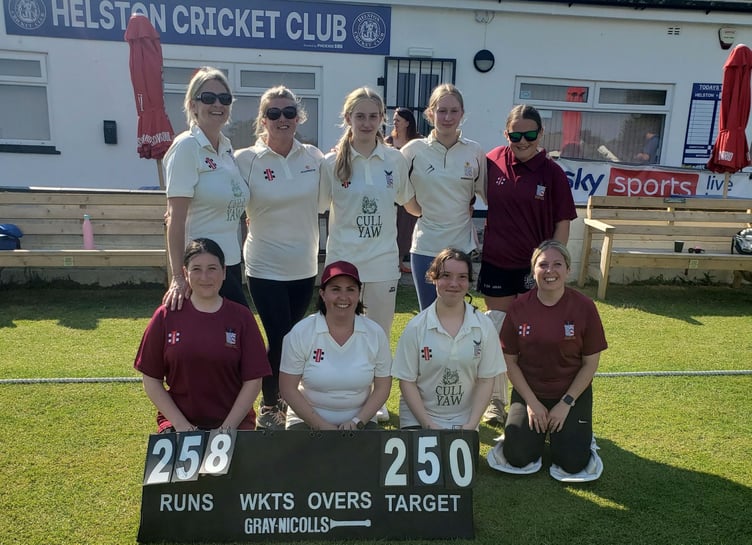 Werrington's team down at Helston. Back row from left: Sharron Ruby, Rachel Jackson, Imogen Rowe, Ella Conway and Tilly Paynter.
Front row from left: Grace Kirby (capt), Emma Horrell, Abigail Westlake and Hayley Kirby.