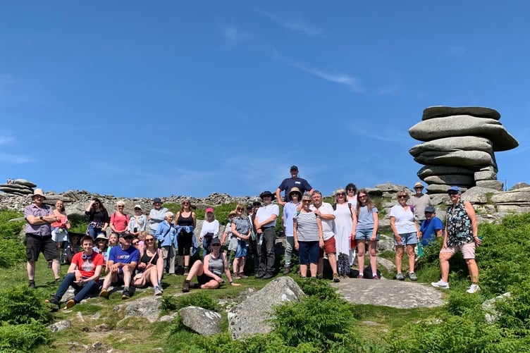 Members had a tea break at Cheesewring during the first event of the Linkinhorne Walks & Talks Festival