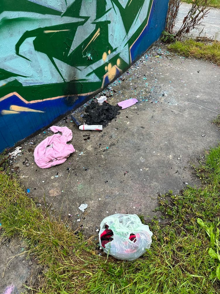 The morning after in Saltash Road recreation ground, Callington