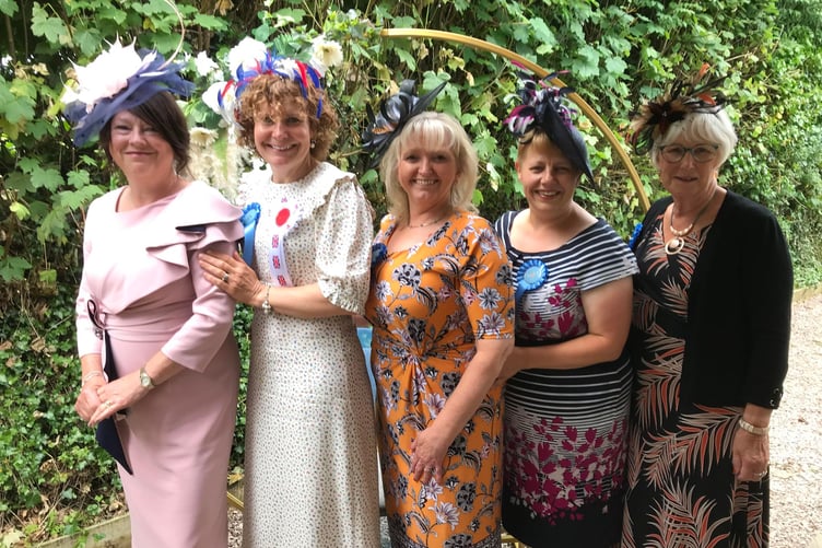 Kerry Seymour-Smith (second from right) organised another colourful Royal Ascot ladies' day event