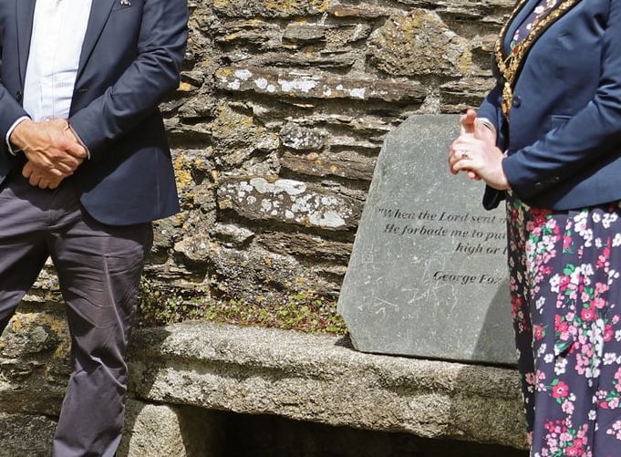Historians Terry Faull and Barry West with mayor of Launceston Cllr Helen Bailey. (Picture: John Ellacott)