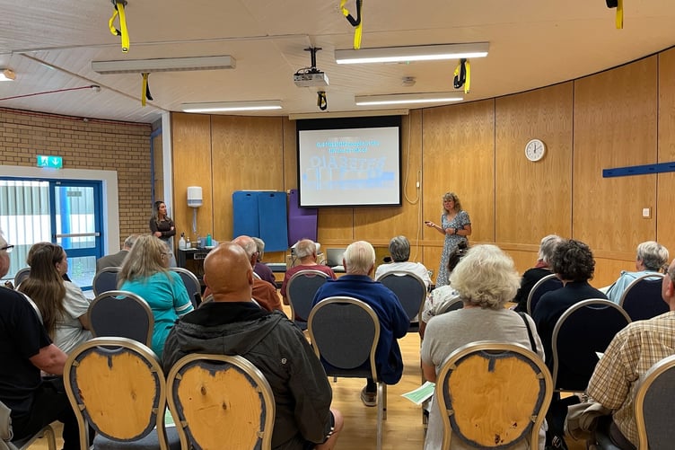 A talk being given during a special physical activity day at Better Bodmin Leisure Centre