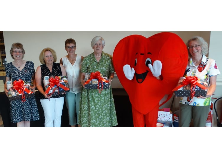 The winners of the Lady Captain's Day. From left: Cathryn Braithwaite, Pam Hughes, Sam Peach (lady captain), Sue Wenmoth, Mrs Hearty and Helen Wormald.