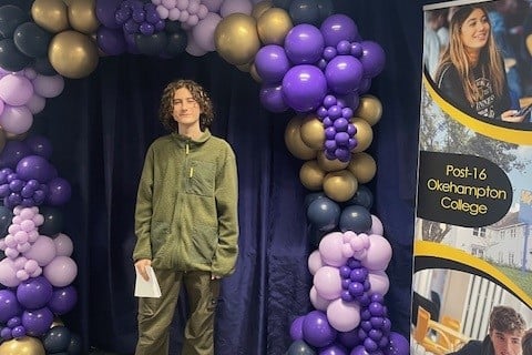 James Foster receiving his results