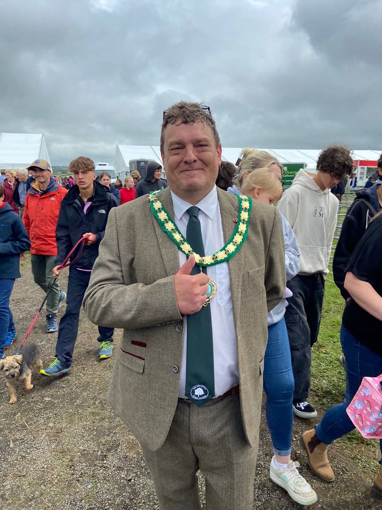 Mayor of Holsworthy, Cllr Nigel Kenneally was spotted making his way round the show