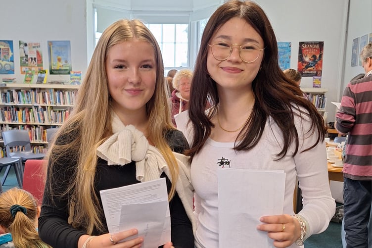 Holly Govier and Terri McNelis on GCSE results day