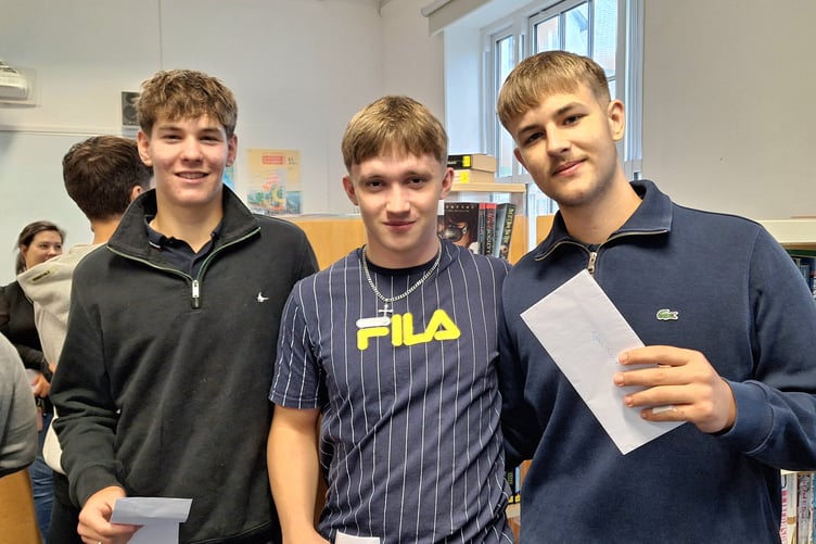 Billy Finch, Keith Mason and Ayden Duthie on GCSE Results Day