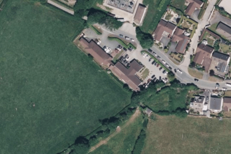 Aerial photograph of the current health centre site in Callington