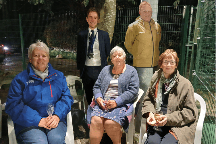 Some of those in attendance at the switch on of the new LED lights (Picture: Launceston Tennis Club)