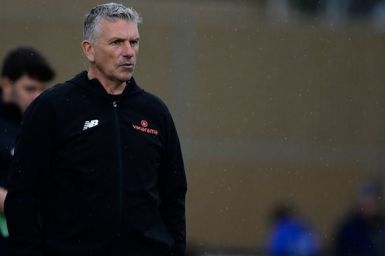 John Askey, Manager of Truro City during the National League South match between Truro City and Hemel Hempstead at Truro Sports Hub on 5 October 2024  Photo: Phil Mingo/PPAUK