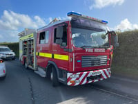 Fire crews attend leaking property during severe weather