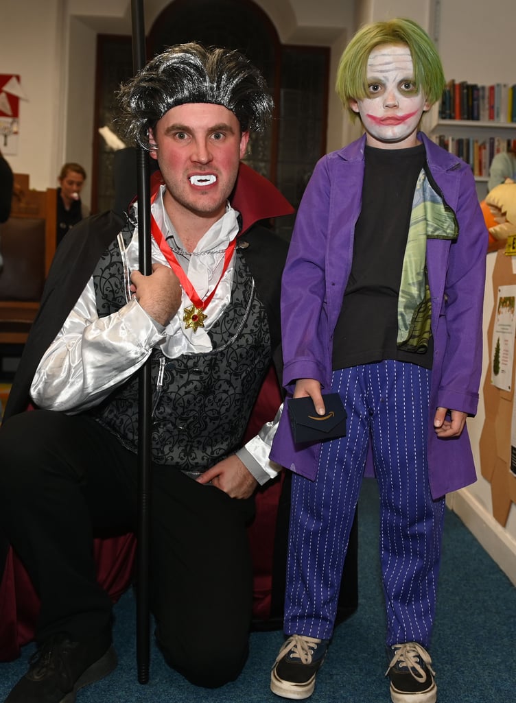 Taking the prize for best fancy dress boy was Jake Williams pictured along with Jordan Burnard, Camelford Town Council's deputy town clerk. (Picture: Adrian Jasper)