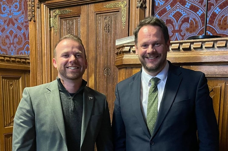 Ben Maguire MP with Simon Lightwood, the minister for transport.jpg