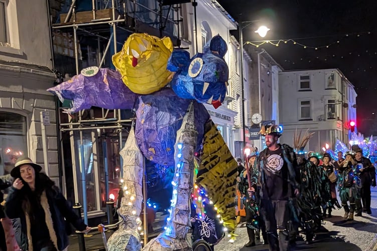 LANTERNS large and small formed part of the parade in Callington