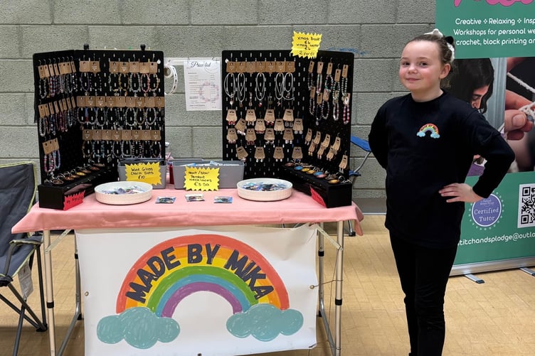 MIKA Pendrick, 8, at her stall