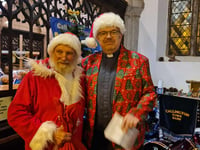 Church sparkles on Christmas tree night