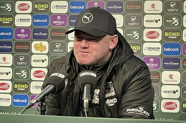 Plymouth Argyle head coach Wayne Rooney