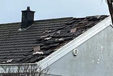 Roof damaged on house in Quintrell Downs.