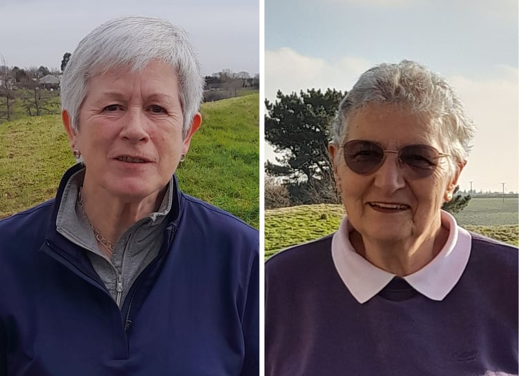 The winners from the respective Stableford, Sue Wenmoth (eighteen-hole) and Vera Nancekivell (nine-hole). Pictures: St Mellion Golf Club