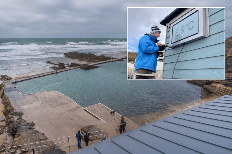The new thermometer gives live readings of the pool's temperature