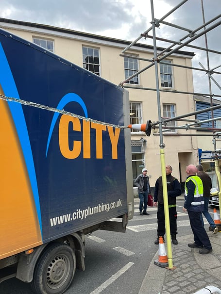 Launceston Van Scaffold collision