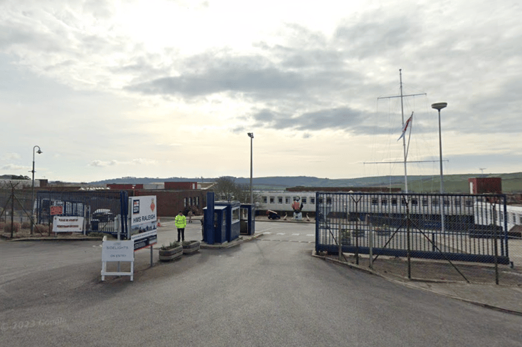 General view of the entrance to HMS Raleigh in Torpoint