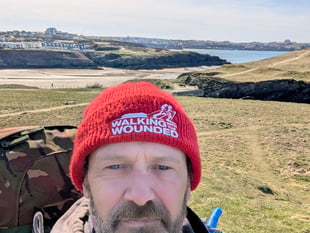 Man on the Cornish leg of his fundraising walk around the UK coastline