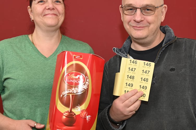 Running the Easter Raffle at the Launceston Cats Protection League Easter Fayre are Donna and Steve. (Picture: Adrian Jasper)