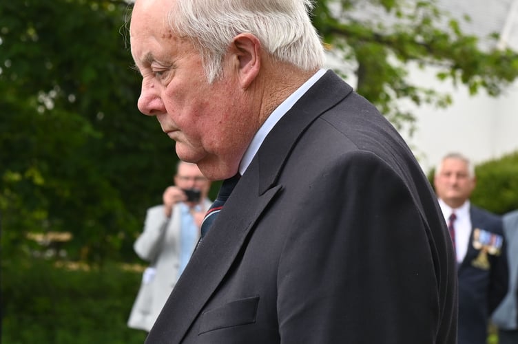 David Keast BEM pays tribute at the War Memorial at Lanteglos (Picture: Adrian Jasper)