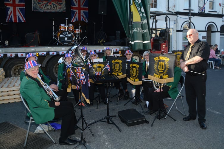 Holsworthy Town Band joined in the street party, playing music to accompany the event. (Picture: Rodney Parrish)