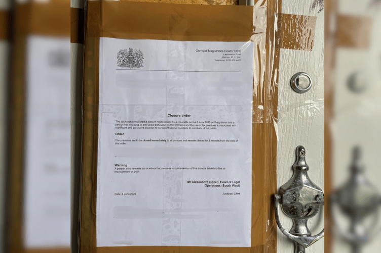 Bude Police Closure Order