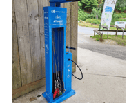 Bike repair stand installed