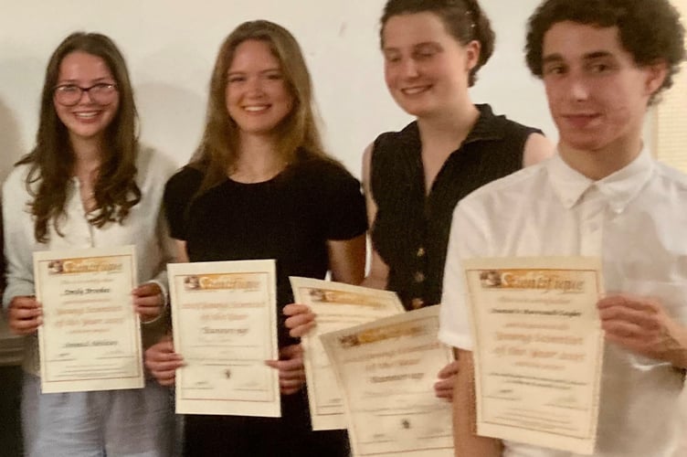 Also receiving their certificates at CaféScientifique, Launceston, were Emily Brookes, Freya Tonks, Florence Castleden and Stamatis Mavroudi-Tayler