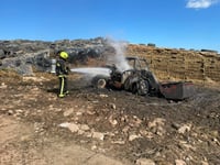 Telehandler engulfed in Highampton fire