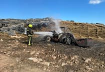 Telehandler destroyed in intense Highampton fire
