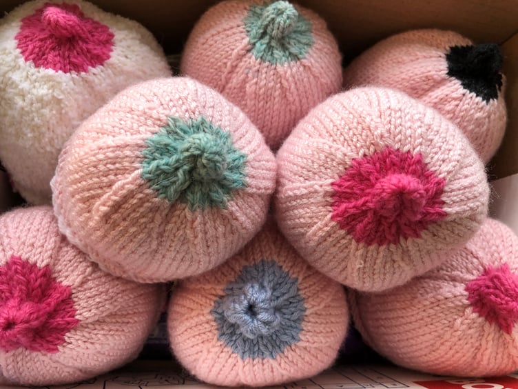 Knitted boobs