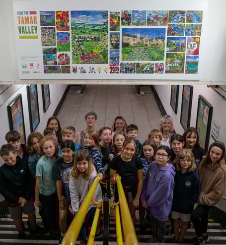 Launch of new art work at Plymouth Station created by children from Calstock Primary School.
