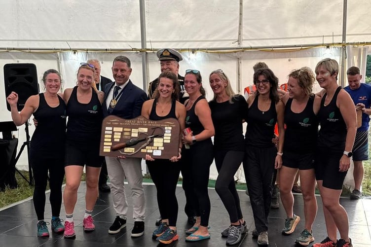 The Cotehele ladies crew took home the Terry McCann Trophy for the fastest female crew, and the Harry Purchase Trophy for the first female crew on handicap.