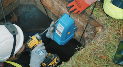 Sewer level monitor being installed (Picture: South West Water)