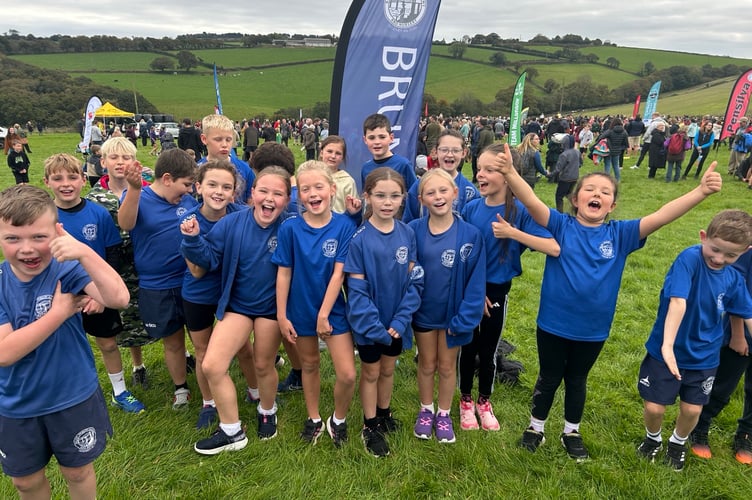 Youngsters from Brunel Primary School in Saltash are all smiles ahead of race day