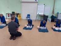 Learning life saving skills with mini medics workshop