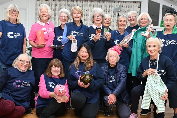 Ready to fund raise for Cancer Research UK are the members of the St Minver Cancer Research Group at the Rock Institute on 6th October