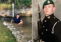 Bude residents brave cold waters in tribute to Royal Marine